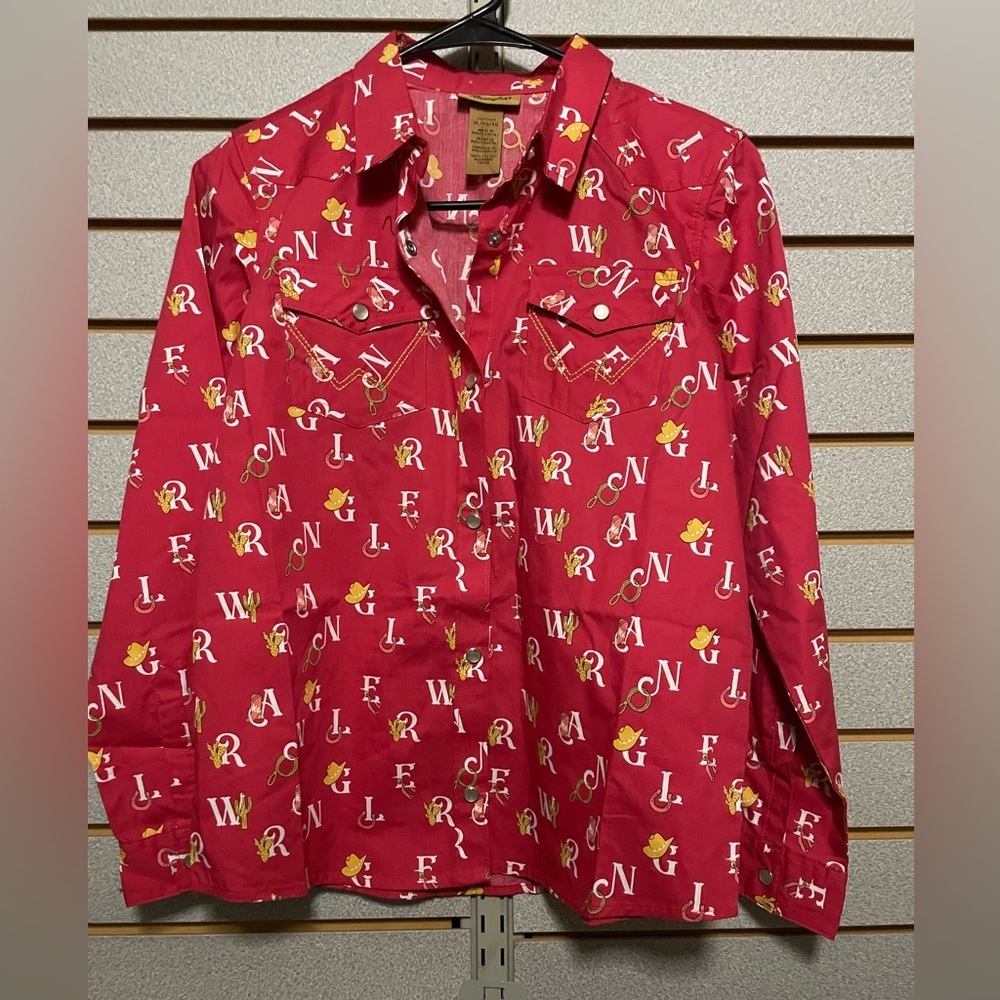NWTS Girl‎ XL 14 16 Wrangler Long sleeve Shirt Western Cowgirl Rodeo Pearl Snap